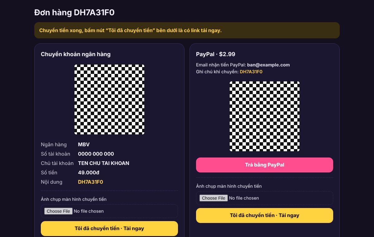 QR CHECKOUT – INSTANT DOWNLOAD